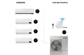 Quadri-Split Wind Free - 2x9k + 1x12k + 1x18k Btu/h  - Samsung Ar Condicionado Kit Multi Split 4 em 1 com Wifi - até 4 ambientes