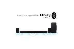 Soundbar Samsung HW-Q990B, com 11.1.4 canais, Dolby Atmos, Acoustic Beam, Sincronia Sonora e Alexa integrado