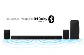 Soundbar Samsung HW-Q930B, com 9.1.4 canais, Dolby Atmos, Acoustic Beam, Sincronia Sonora e Alexa integrado
